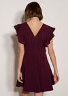 Jersey Crepe Mini Dress, Burgundy, large