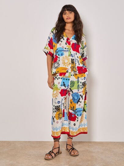 Colourful Sketch Print Top