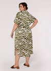 Curve Tiger Midi Dress, Khaki, large