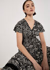 Paisley Print Maxi Dress, Black, large