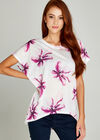 Misty Floral Over-sized Top, Fuchsia, large