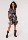 Patchwork Floral Mini Dress, Green, large