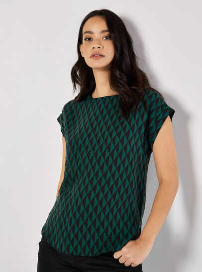 Geo Triangles Woven T-Shirt