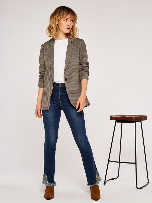 Heritage Check Tailored Jacket, Stone, large