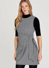 Black Houndstooth Side Knot Dress, Black, large