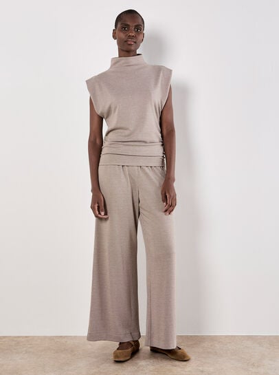 Mini Dogtooth Soft Wide Leg Trousers