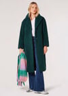 Longline Borg Teddy Coat, Green, large