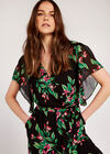 Tropical Floral Jumpsuit, Black, large