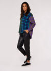 Multi Checked Flannel Shirt, Blue, large