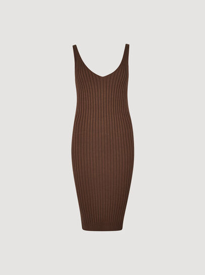 Ribbed Knit Bodycon Midi Dress