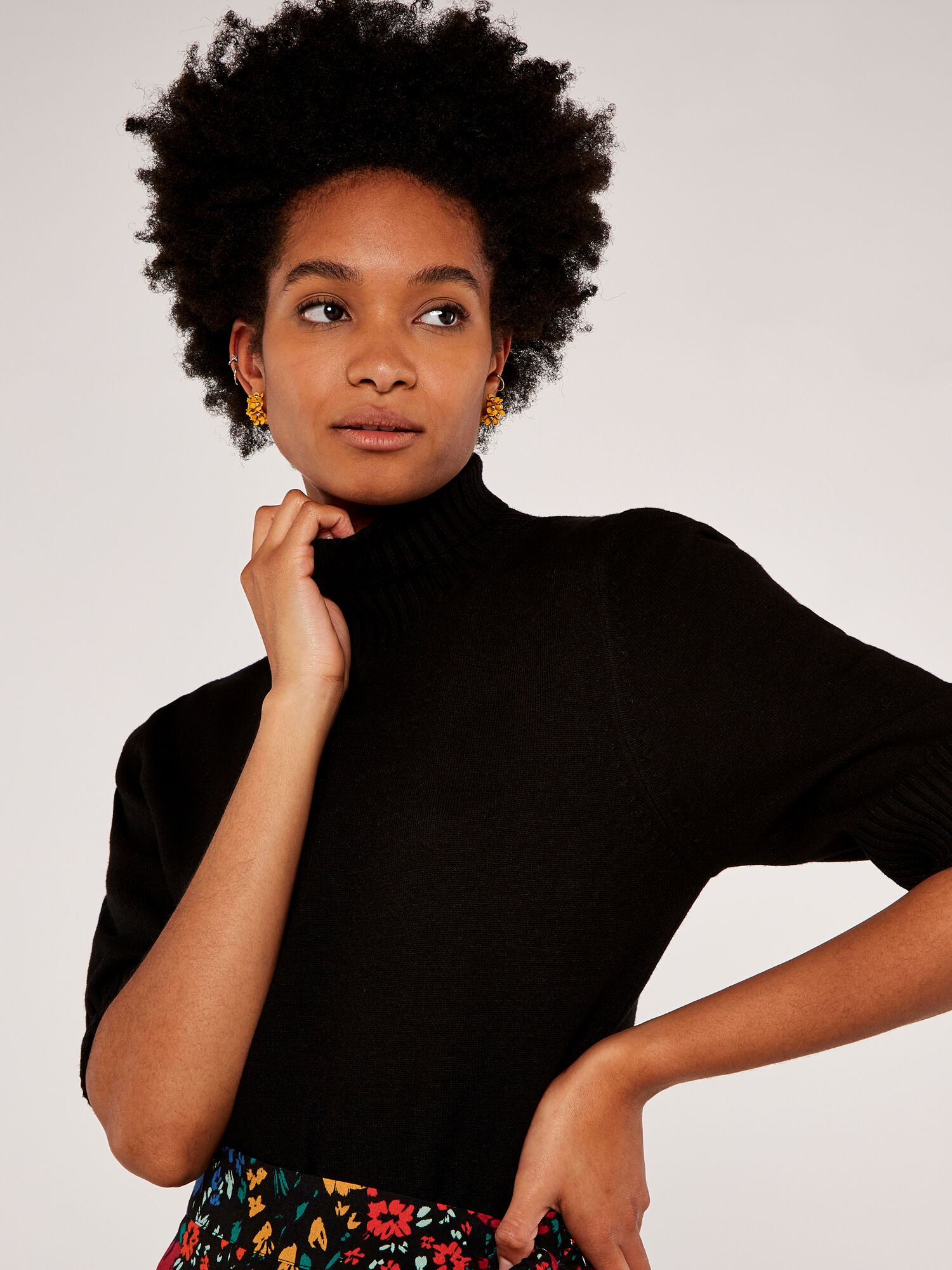 Turtle Neck Jumper Apricot Clothing