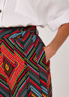 Border Print Culottes, Red, large