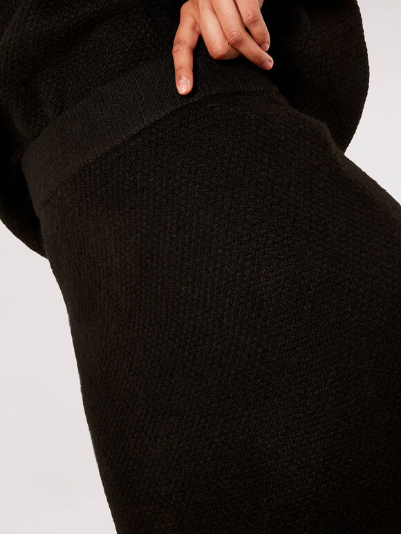 Boucle Knitted Mini Skirt, Black, large