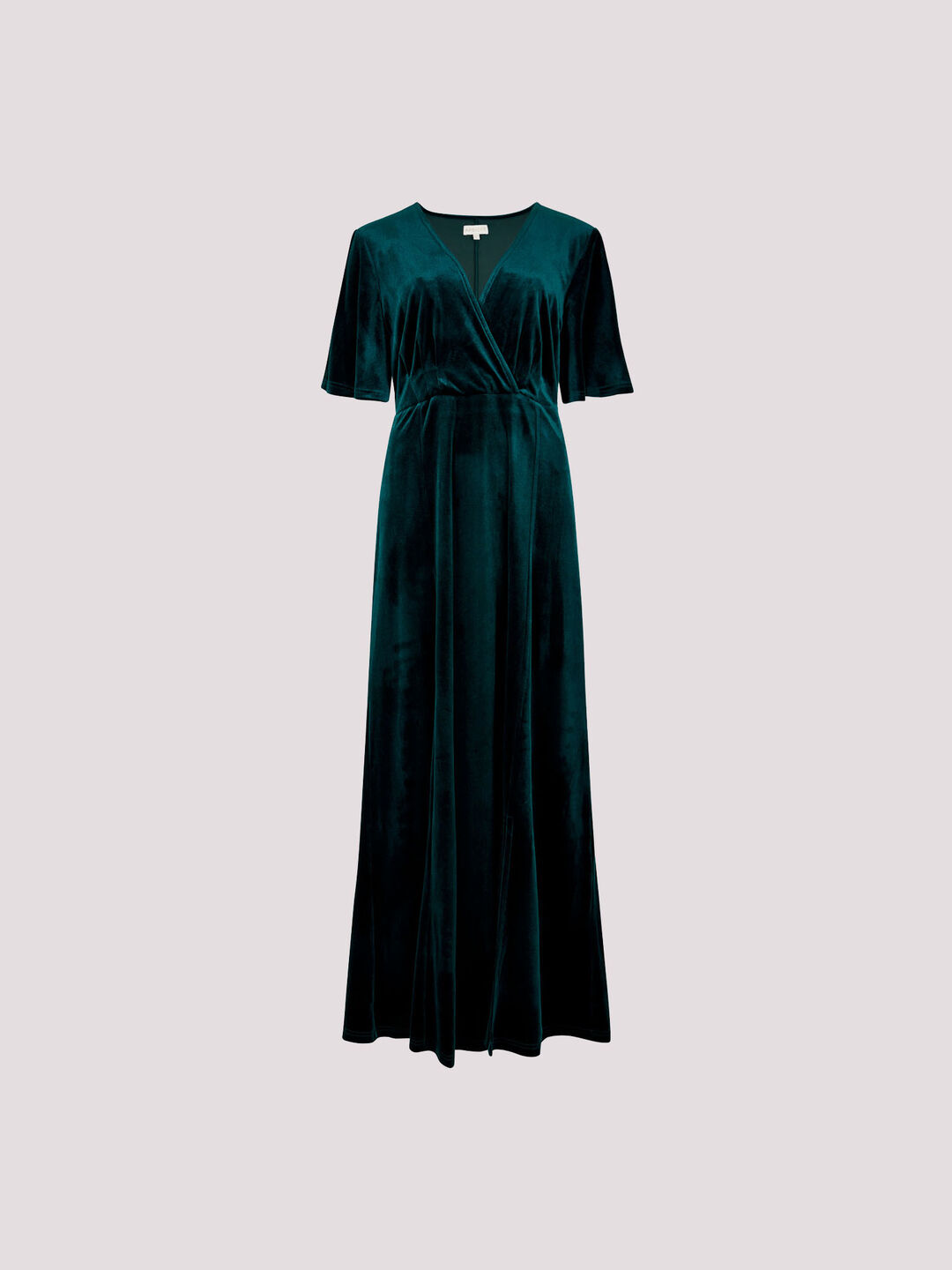 Velvet Wrap Maxi Dress Apricot Clothing