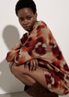Abstract Knit Cocoon Mini Dress, Orange, large