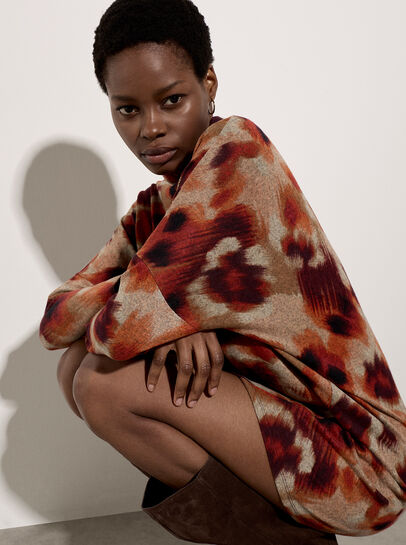 Abstract Knit Cocoon Mini Dress