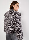 Textured Ikat Quilted Jacket, Black, large