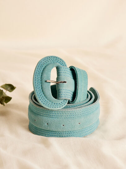 Stitched Suede Belt