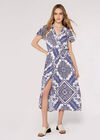 Scarf Print Midaxi Dress, Blue, large