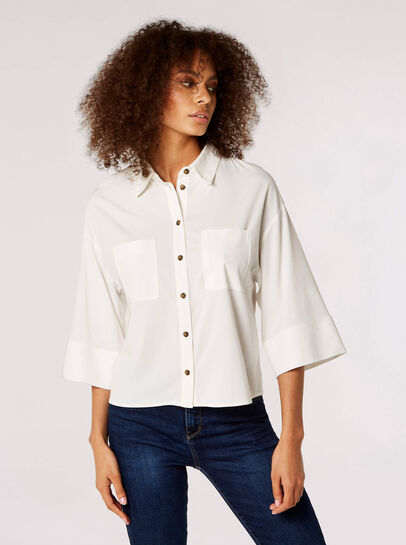 Cropped Wide Sleeve Shirt