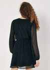 Animal Print Wrap Mini Dress, Green, large