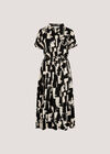 Brushstroke Squares Utility Midi Dress, Black, large