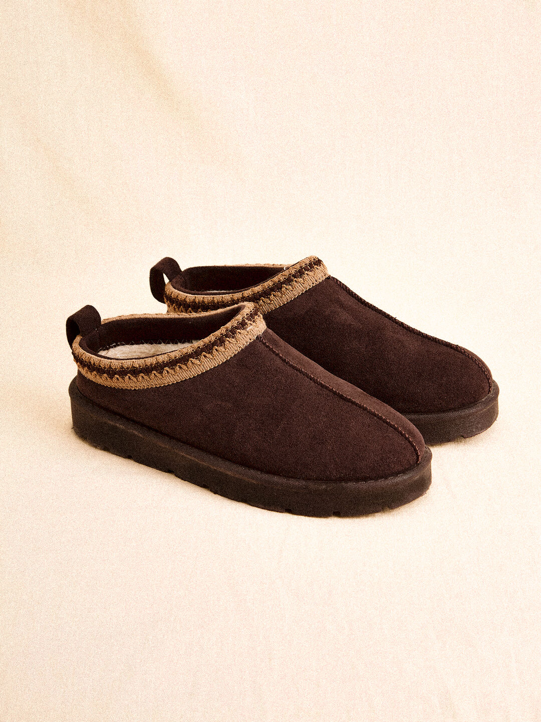 Image of Faux Fur Lined Suede Slipper Boot