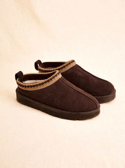 Faux Fur Lined Suede Slipper Boot