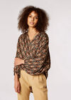 Ikat Tile Print Wrap Top, Rust, large