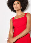 Crepe Fit And Flare Mini Dress, Red, large