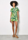 Tropical Leaf Print Shirt, Green, large