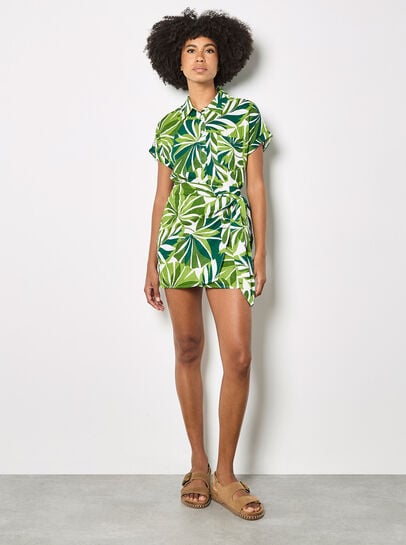 Tropical Leaf Print Shirt