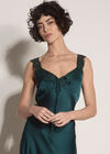 Satin Lace Maxi Dress, Green, large