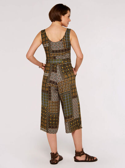 Patchwork Tile Culotte Jumpsuit