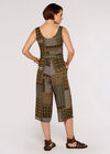 Patchwork Tile Culotte Jumpsuit, Green, large