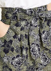 Abstract Floral Print Shorts, Khaki, large