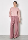 Pleat Detail Wide-Leg Trousers, Pink, large
