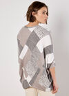 Batwing Geometric Jersey Top, Brown, large