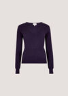 Rib Knit Wrap Top, Purple, large