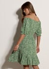 Irregular Spot Bardot Mini Dress, Thyme Green, large