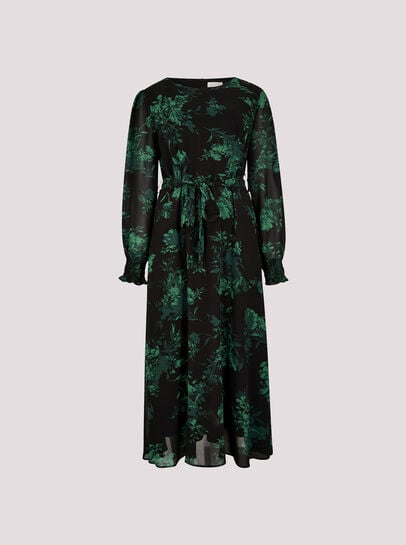 Silhouette Floral Chiffon Midaxi Dress