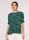 Ditsy Tiered Top, Green, large