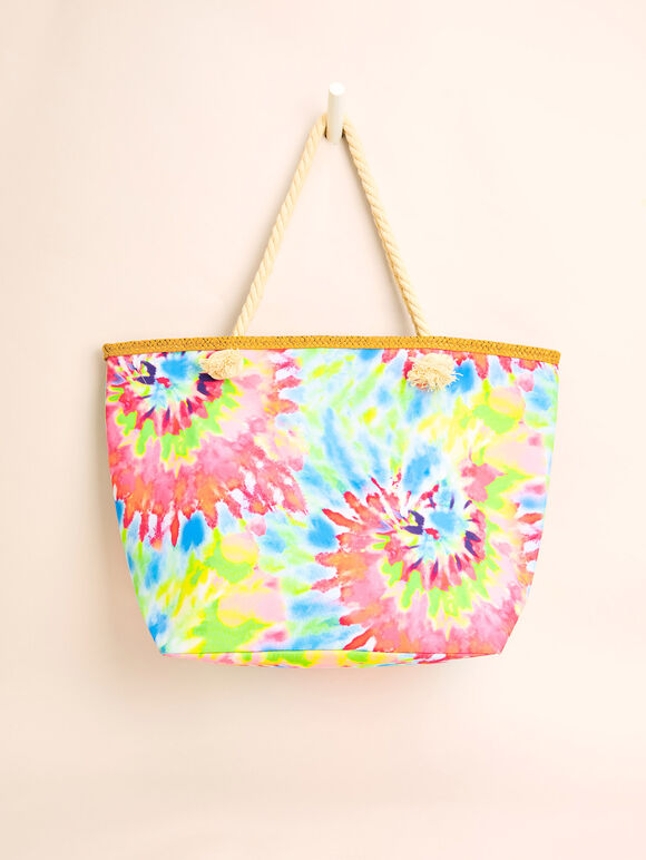 Tie Dye Cotton Fabric Bag, Assorted, large
