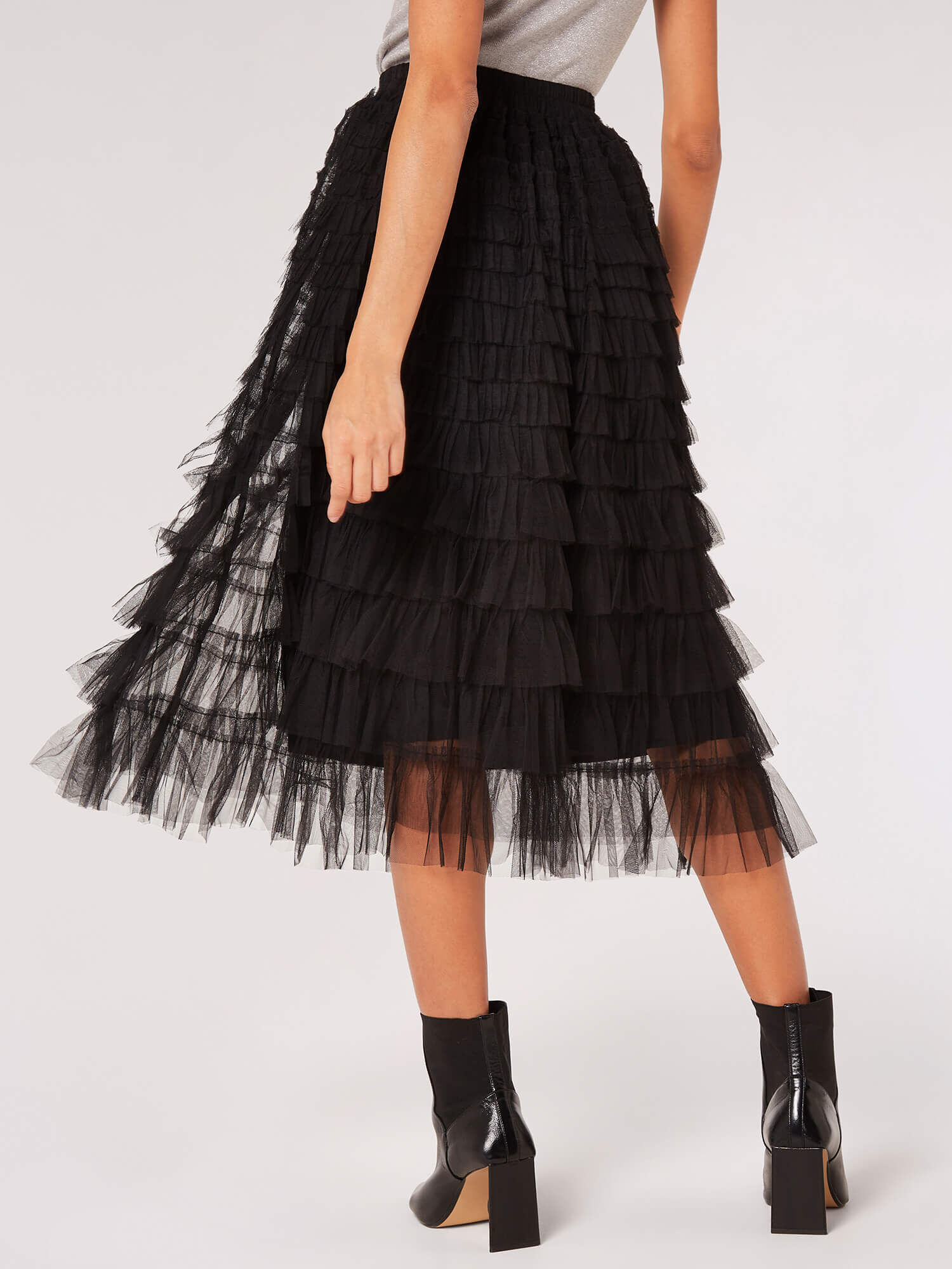 Black ruffle top skirt uk