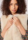 Faux Fur Cropped Gilet, Stone, large