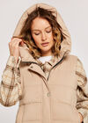 Longline Hooded Gilet, Stone, large