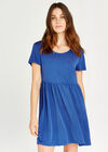 Modal Babydoll Short Sleeve Dress, Blue, large