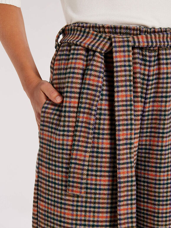 Heritage Warm Check Culottes, Brown, large