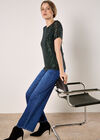 Sequin Embellished T-Shirt, Green, large