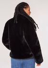 Short Opulent Fur Coat, Black, large